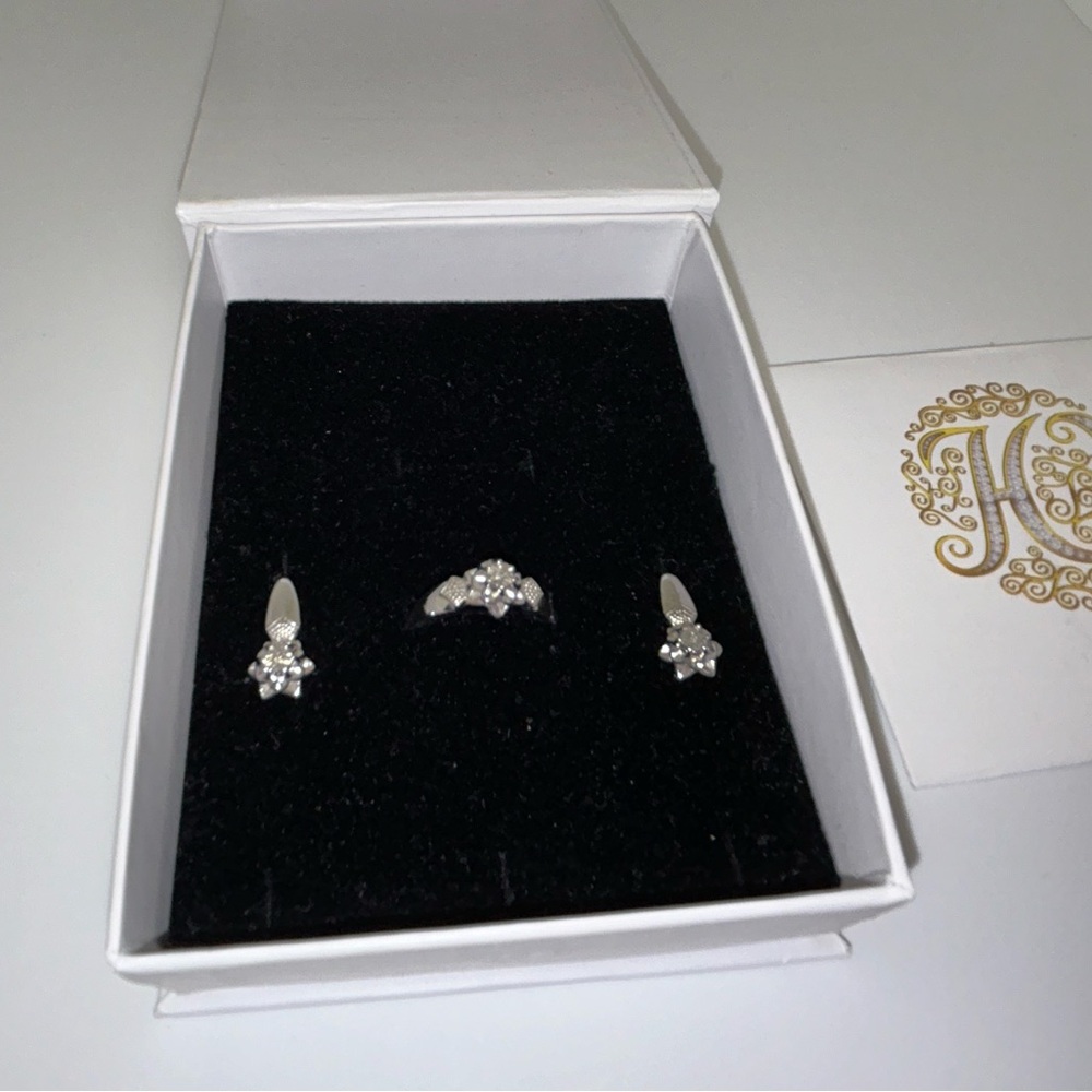 Dainty Silver Earrings with Sparkling Accents